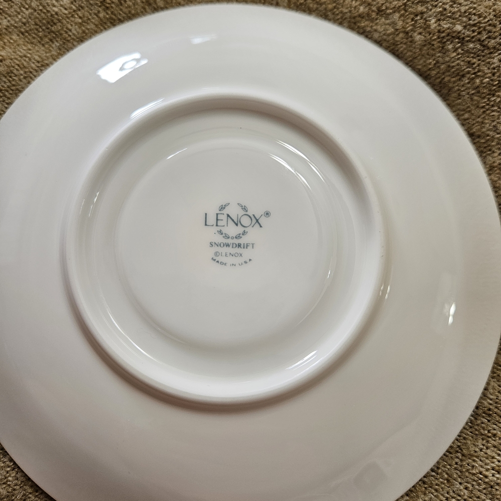 Lenox Snowdrift Solid White Saucer Vintage Made in USA - Picture 7 of 12